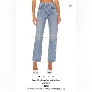 Agolde 90’s pinch waist jeans in Endless